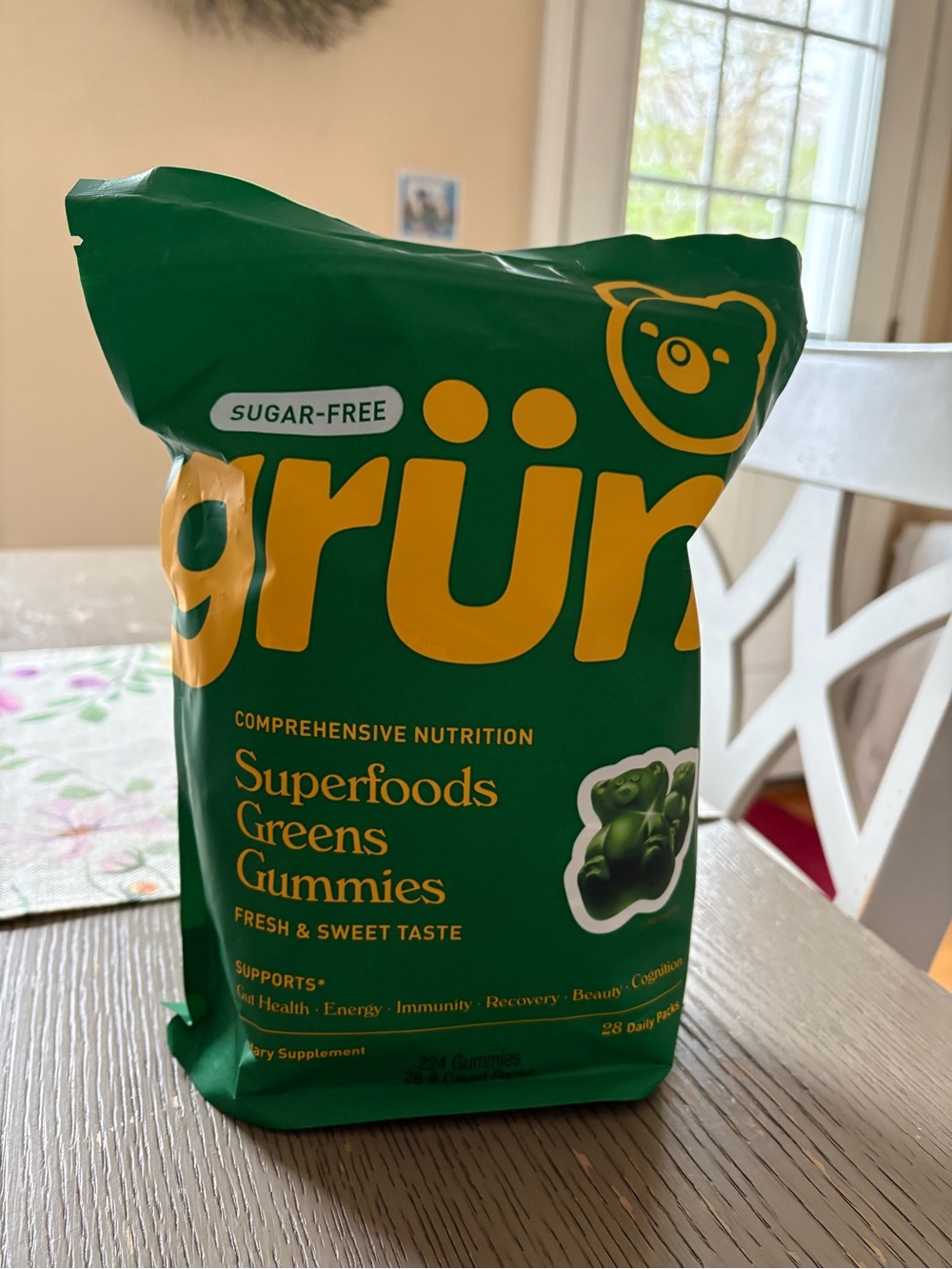 gruns Superfoods Greens Gummies - Sugar-Free Green Gummies